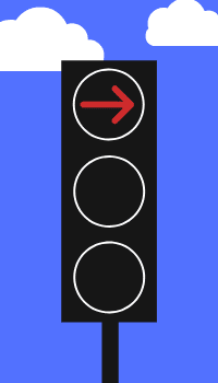 traffic signals steady red arrow