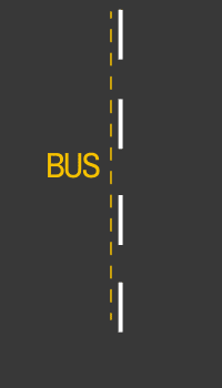 Bus lane road marking