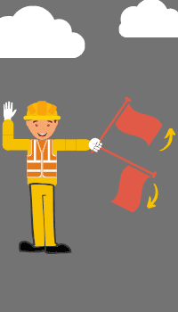 construction worker caution
