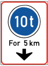 vehicles exceeding 10tonnes to stay in this lane for 5km